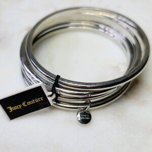 NWT Juicy Couture Silver Bangle Bracelet Set